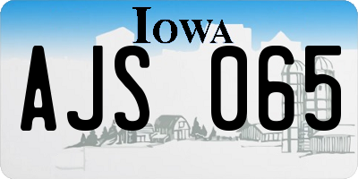 IA license plate AJS065