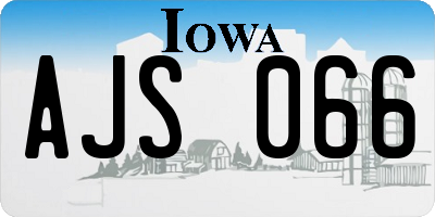IA license plate AJS066