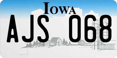IA license plate AJS068