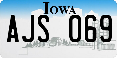 IA license plate AJS069