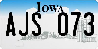 IA license plate AJS073