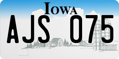 IA license plate AJS075