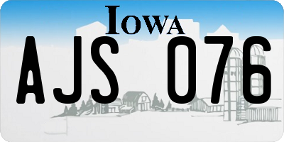 IA license plate AJS076