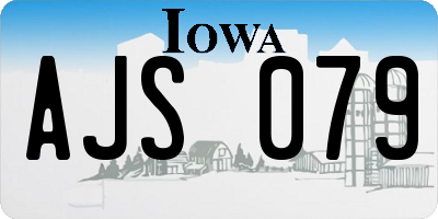 IA license plate AJS079