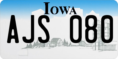 IA license plate AJS080