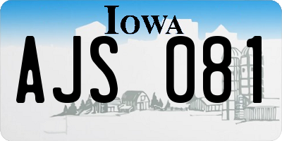 IA license plate AJS081