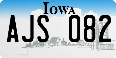 IA license plate AJS082