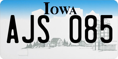 IA license plate AJS085