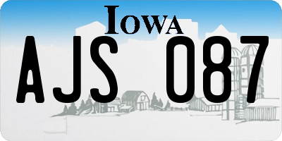 IA license plate AJS087