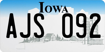 IA license plate AJS092
