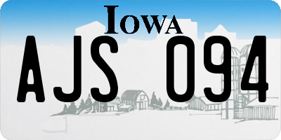 IA license plate AJS094