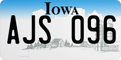 IA license plate AJS096