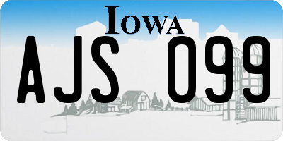 IA license plate AJS099