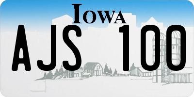IA license plate AJS100