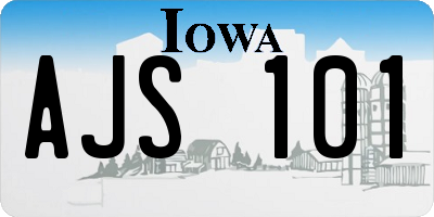 IA license plate AJS101