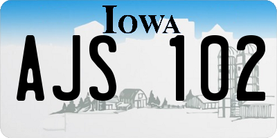 IA license plate AJS102