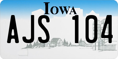 IA license plate AJS104