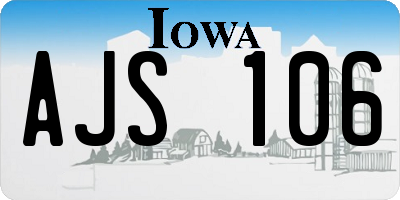 IA license plate AJS106