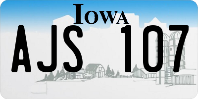 IA license plate AJS107