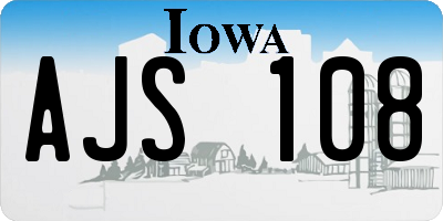 IA license plate AJS108
