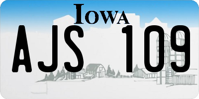 IA license plate AJS109