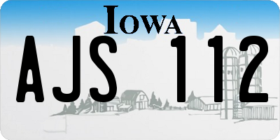 IA license plate AJS112