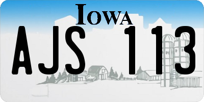 IA license plate AJS113