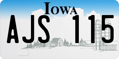 IA license plate AJS115