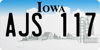 IA license plate AJS117