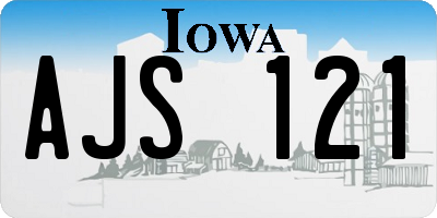 IA license plate AJS121
