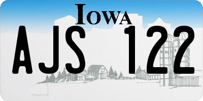 IA license plate AJS122