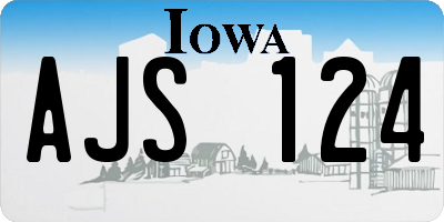 IA license plate AJS124