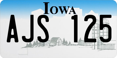 IA license plate AJS125