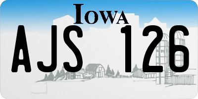IA license plate AJS126