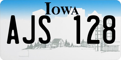 IA license plate AJS128