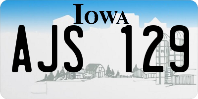 IA license plate AJS129