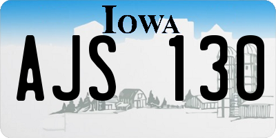 IA license plate AJS130