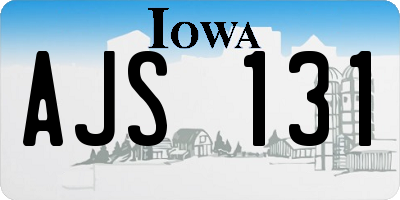 IA license plate AJS131