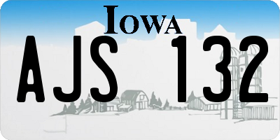 IA license plate AJS132