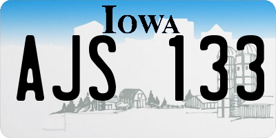 IA license plate AJS133