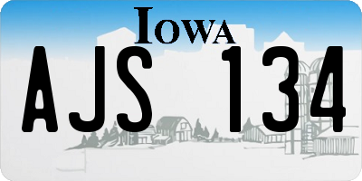 IA license plate AJS134