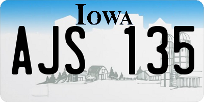 IA license plate AJS135