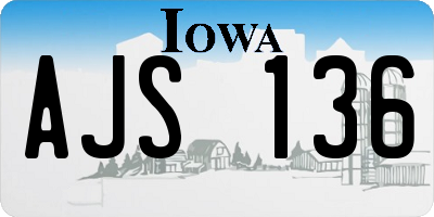 IA license plate AJS136