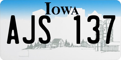 IA license plate AJS137