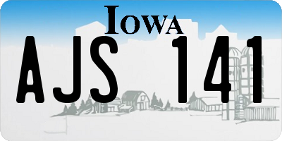 IA license plate AJS141