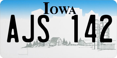 IA license plate AJS142