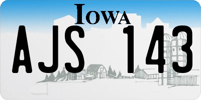 IA license plate AJS143