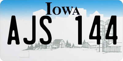 IA license plate AJS144