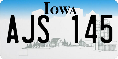 IA license plate AJS145
