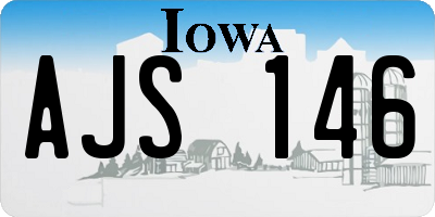 IA license plate AJS146